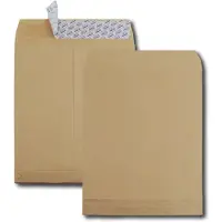 GPV envelop met zijvouw en blokbodem 26, 27,5 x 36,5 x 3 cm, zonder venster, zelfklevend, bruin, 25