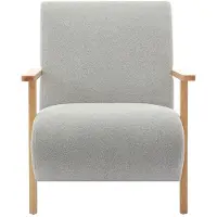 Vente-unique Fauteuil van grijze stof en hout JULOMO