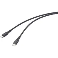 Renkforce RF-6872330 USB-kabel USB 2.0 USB-C stekker, USB-C stekker 1.00 m Zwart Zeer flexibel, Extreem robuust gevlochten bescherming