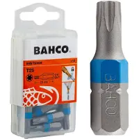 Bahco Bit 1/4" | voor TORX schroeven | gekleurd | T25 x 25mm | 10-delig - kunststof doosje - 59S/T25CS
