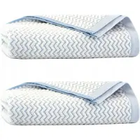 Zwoltex Egyptisch Katoen Handdoek Set Lahti Blauw 50x100 & 70x140