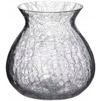 Mondex Decoratieve Glazen Vaas - Gebarsten Glas - 17x16 cm