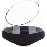Artpol Elegante Zwarte Glazen Vaas - Decoratieve Vaas 19,5 cm