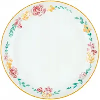Lubiana Rondo Dinerbord Plat 27 cm - Bloemenmotief met Gouden Rand