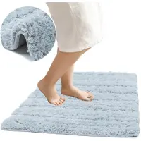 FLOOR Zachte Grijze Shaggy Badmat Antislip 40x60cm