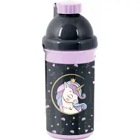 Paso Bidon Fiolets-Zwart Eenhoorn 550ml - BPA-vrij