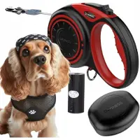 DOGNESS Automatische Hondensnoer 4m (M) met Poepzakjeshouder tot 20kg