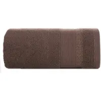 Eurofirany Donkerbruine badstof handdoek April 30x50 cm met jacquard bies