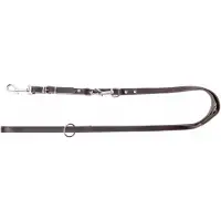 Dingo CLASSIC lederen verstelbare hondenhalsband 200cm Zwart