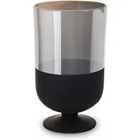 Artpol Elegante Zwarte & Zilveren Vaas - 27cm Hoog - Glas