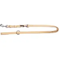 Dingo Verstelbare Leren Hondensnoer SOFT 2.0x220cm Natuur