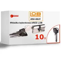 LOB Cilinderslot ARES 30/30 Nikkel met 10 sleutels