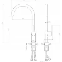Invena Kalitea Keukenmengkraan Zwart Mat Staand BZ-72-004