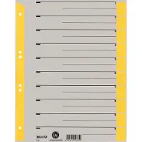 Leitz 1 tot 10 Tabbladen A4+ Geel Kleurenassortiment 1 tab Karton 6 Gaten 1652 100 Stuks