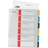Leitz Cosy Printbare PP Tabbladen - 1-6 Numerieke Tabbladen - Tabbladen a4 - Tabbladen Voor Ordners