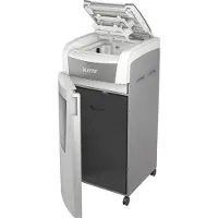 Leitz IQ Autofeed Office Pro 600 papiervernietiger P4, volledig automatisch, deeltjes snijden 4 x 36 mm, 110 l, 600 vel snijcapaciteit, met rollen, wit