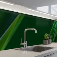 KitchenYeah Keuken achterwand 500x60 cm - Spatscherm zelfklevend Natuur - Gras - Donkergroen - Muurbeschermer - Spatwand fornuis
