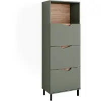 Vicco Marelle Sideboard – 60 x 169.5 cm met 4 compartimenten Groen/Kunstzinnig