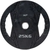 Muscle Power Olympische Halterschijf met Handgrepen - Rubber - 25 kg