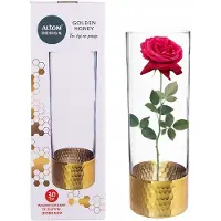 Altom Design Glazen Vaas & Kandelaar 30cm - Goud & Transparant