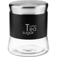 Galicja Greno Keukenpot Zwart 750ml - Glas & Staal voor Koffie, Thee, Suiker