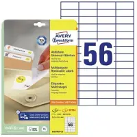 Avery L6027REV-25, Wit, Rechthoek, Verwijderbaar, A4, Universeel, Papier