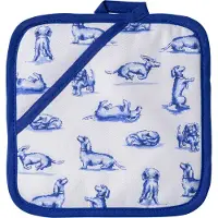 Heinen Delfts Blauw Pannenlap Nhaan Blauw / Wit 18 X 18 Cm