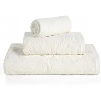 Eurofirany Floria Badhanddoek Krem 50x90 cm - Zacht & Absorberend Katoen