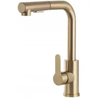 Gamma Keukenmengkraan Side 2 Geborsteld Goud - Uittrekbare Spuit