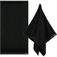 Zwoltex Porto Luxe Badhanddoek 100x150cm Zwart 600g Katoen