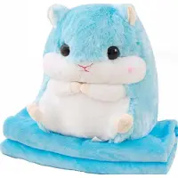Smukee Knuffel Hamster 2-in-1 Kussen met Dekentje - 40cm