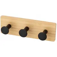 Galicja Faro Wood Drievoudige Zelfklevende Haak - Bamboe & RVS