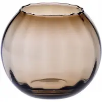 Krosno Brons glazen vaas geribbelde bol 15,5 cm - Decoratieve vaas