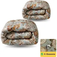 Zelesta Wonderbed Botanic Chique 240x200 - Dekbed zonder overtrek - 4 Seizoenen Dekbed - Wasbaar dekbed - Hoesloos dekbed - 2 in 1 Dekbed
