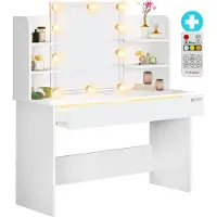 Casaria Make-up Tafel Lucia Wit 140x110x40cm LED