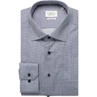 Eterna Dynamic Cotton Comfort Fit Overhemd blauw, Bedrukt