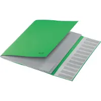 Leitz Recycle map, A4, 12 vakken met blanco tabbladen, inhoudsopgave, elastieksluiting, 100% recyclebaar, karton, groen