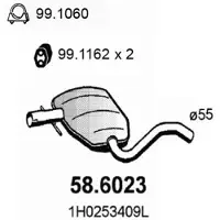 ASSO 58.6023 Uitlaat middendemper