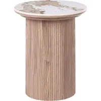 Beliani DORA - Bijzettafel - Bruin - Keramiek