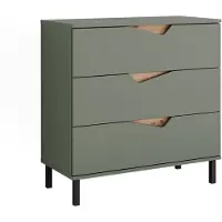 Vicco Marelle Dressoir – 80 x 81.2 cm met 3 laden Groen/Kunstzinnig