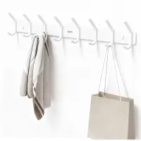 BOTC Kapstok - Wandkapstok - 16-haken - 55cm - Muur Kapstok Hangend - Aluminium - Wit