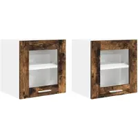 vidaXL Hangkast 2 pcs Rook Eiken Bewerkt hout