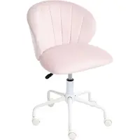 Beliani CHEERFUL - Bureaustoel - Pastelroze - Fluweel