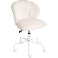 Beliani CHEERFUL - Bureaustoel - Gebroken wit - Fluweel