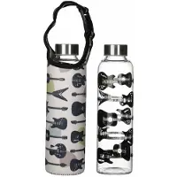 Puckator Glazen waterfles met houder - Headstock Gitaar