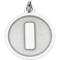 MOOYE ® - Collectie Zilveren Letter I rond mat en glans kettinghanger