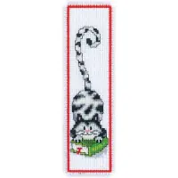 Vervaco - Bladwijzer kit - Poes en boek - PN-0011267 - Borduren - Borduurpakket - Borduurpakket volwassenen - Borduurpakket kind