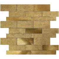 BES LED Zelfklevende Mozaïek Tegel - Afimera Koper Natuursteen ALU Wildverband - Koper - 30x30x3.5mm