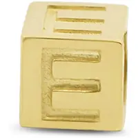 New Bling 9NBG-912E Gouden Kubus met Letter E - 3,8mm - hanger - 14 Karaat - Goud