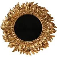 Baroque - Spiegel - Wandspiegel Bladeren 39,5 cm - Goud - Resin - 39.5x39.5x4 - Polyresin